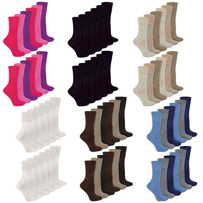 IOMI Footnurse - Ladies 12 Pair Bamboo Non Elastic Socks