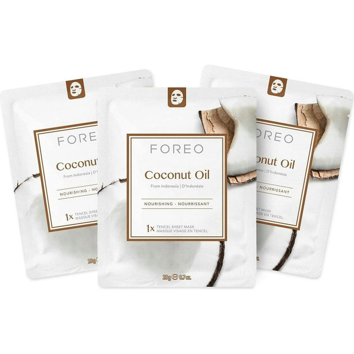 FOREO Coconut Oil Sheet Mask - Moisture-Boosting Farm To Face, 3 Pcs