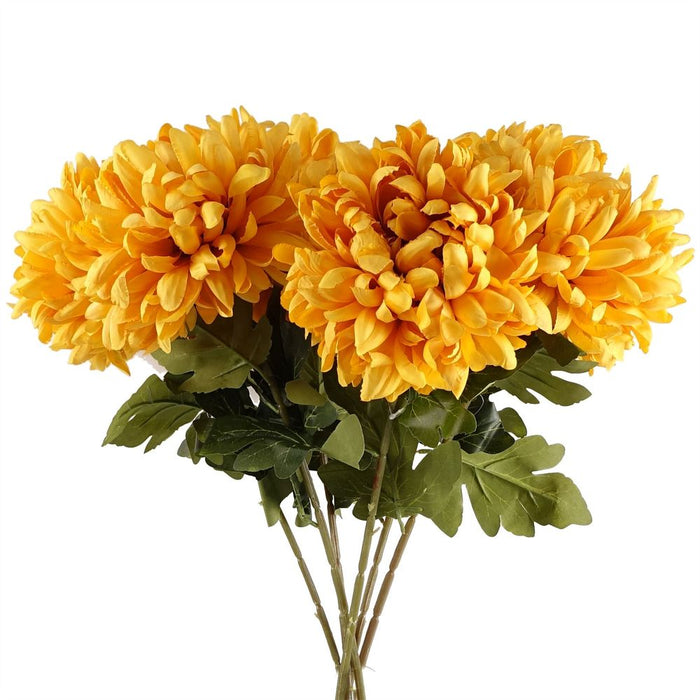 Pack of 6 x 75cm Extra Large Reflex Chrysanthemum - Gold