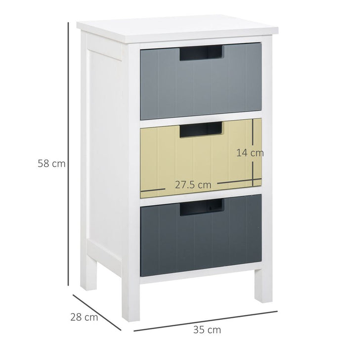 3 Drawer Colourful Storage Cabinet Tower Dresser Chest Organiser Home