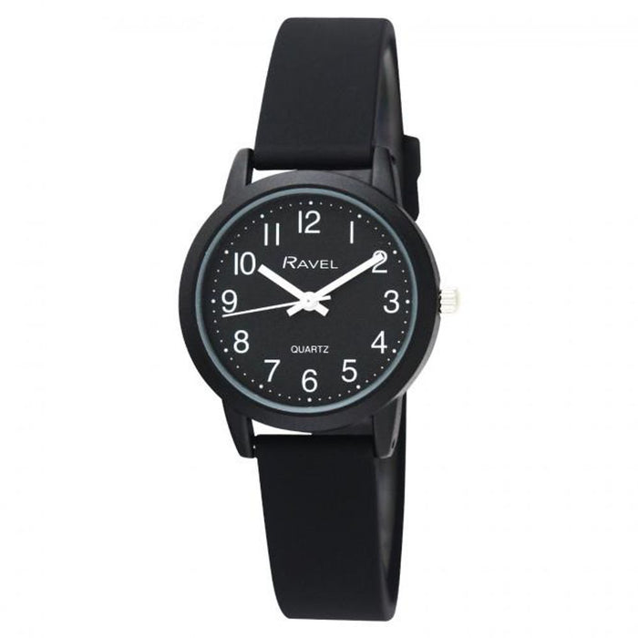 Premium Ravel Sports Black Silicone Watch | Bold & Bright Colors | Soft Strap