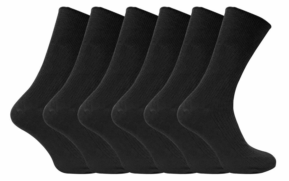 Ultimate Comfort 100% Cotton Socks - Non Elastic, 6 Pairs