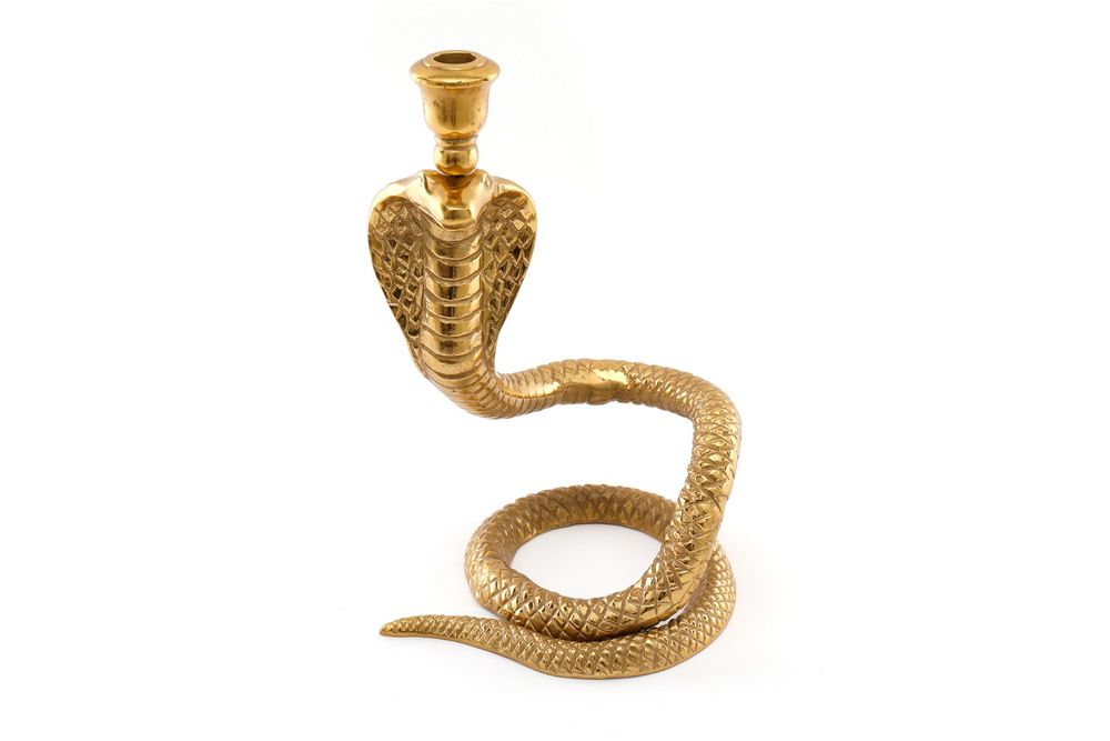 Snake Candle Holder: Large Gold, Realistic Detail, Statement Piece, High Quality