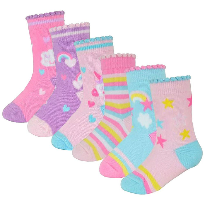 Baby Girls 6 Pack Unicorn Design Socks