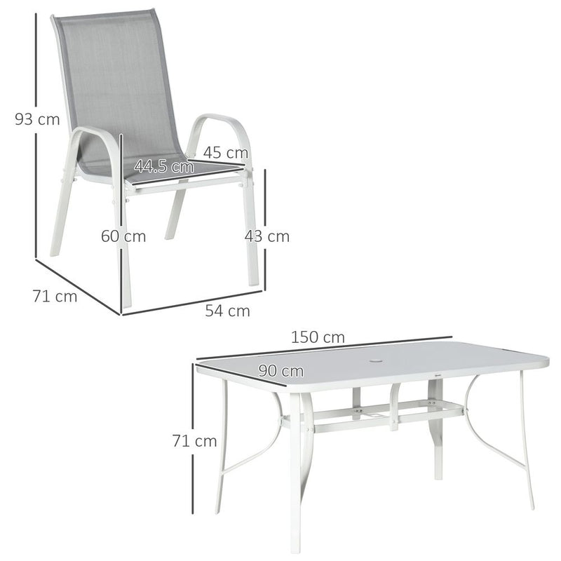 Premium 6 Seater Outdoor Dining Set | Rust-Resistant | Patio Furniture with Umbrella Hole