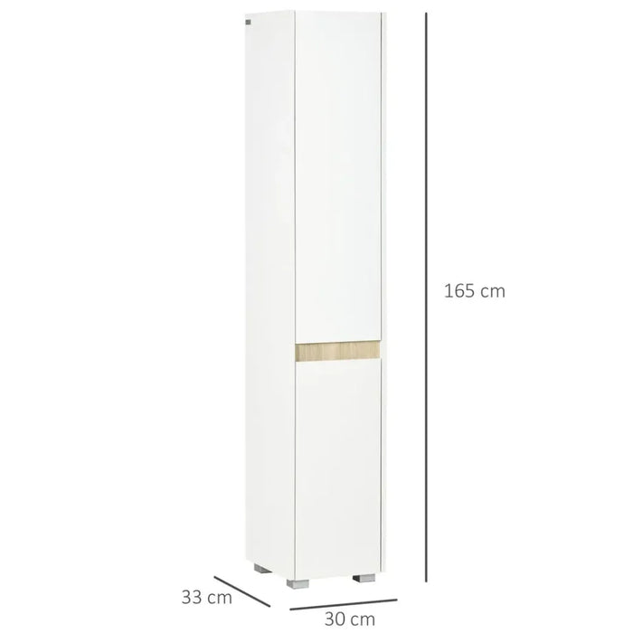 Tall Bathroom Cabinet Modern Freestanding Tallboy w/ Adjustable Shelves White