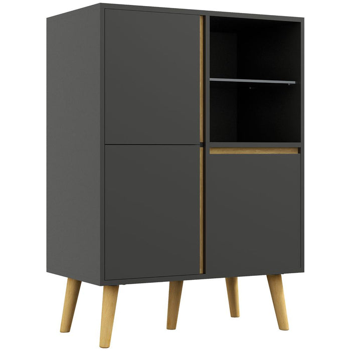 HOMCOM Storage Cabinet Sideboard - Tempered Glass Shelves - High Quality