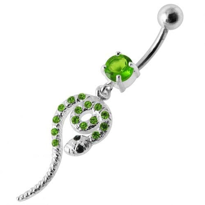 Snake Jeweled Dangling Belly Ring