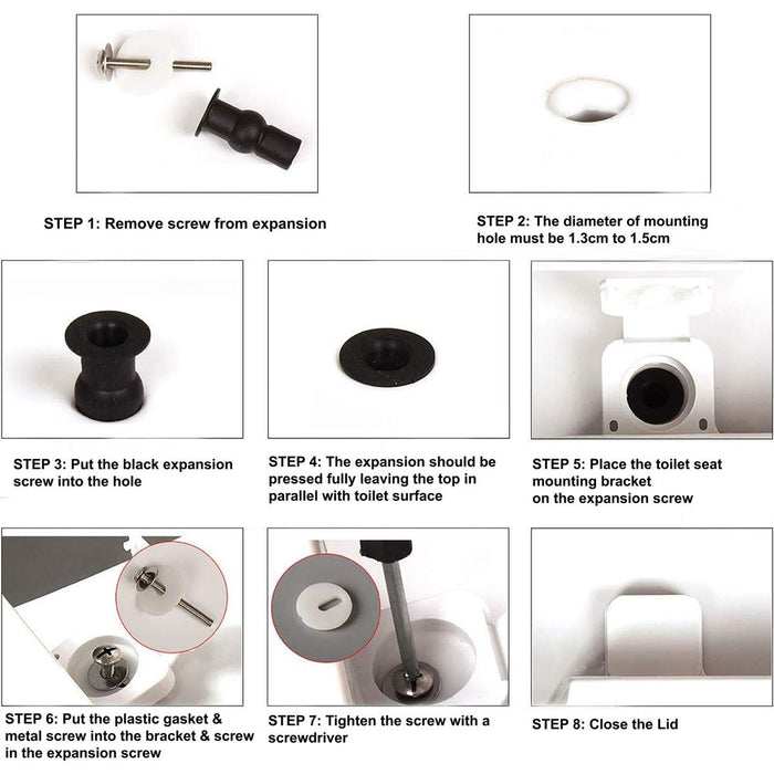 DURABLE 4PK TOILET SEAT HINGE 9867