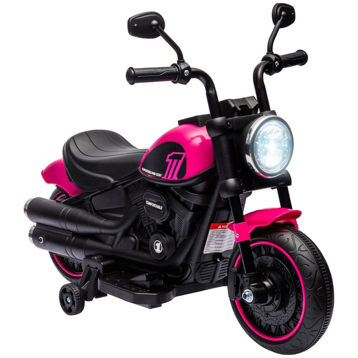 Ultimate Pink Electric Motorbike: Training Wheels, Headlight - Quality, Safe & Fun Ride for Kids