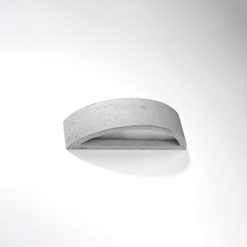 Modern Concrete & Glass Wall Lamp - Atena Design - E27 Bulb