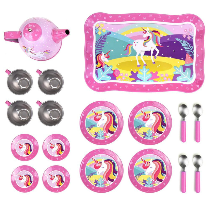 SOKA TEA SET UNICORN 0009257 Metal Tin Tea Party Set with Carry Case