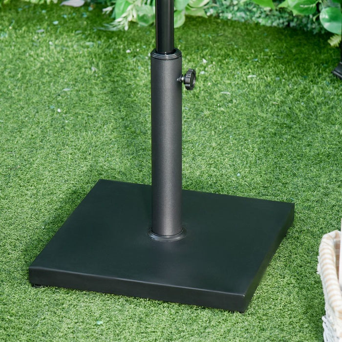 Premium Heavy Duty Black Square Parasol Base - Weatherproof, Easy Assembly, Fits Multiple Pole Sizes