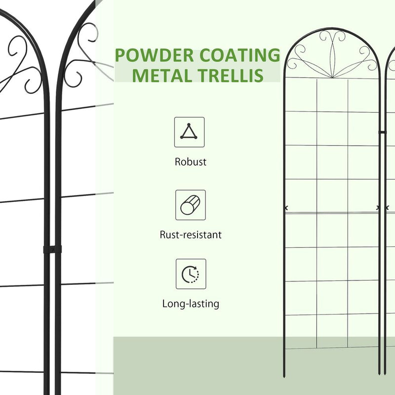 Premium Outsunny Metal Trellis (Set of 2) - Grow with Style! For Climbing Plants, Garden Decor - Sturdy & Easy to Install