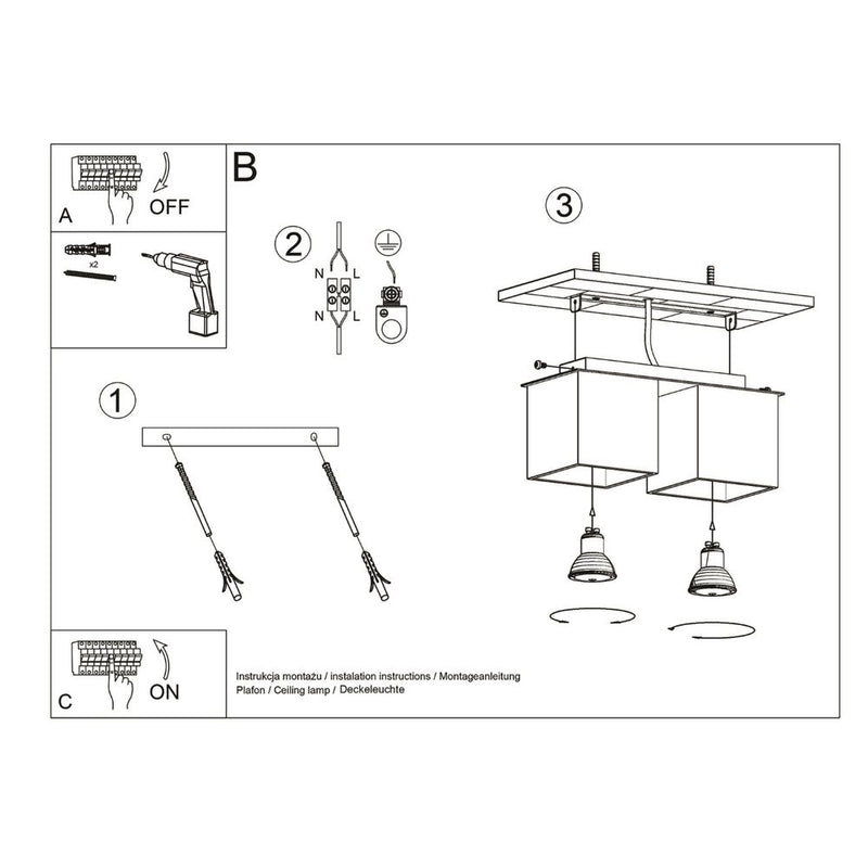 Modern Aluminum Quad Ceiling Lamp - High-Quality GU10 Design for Any Room Décor!