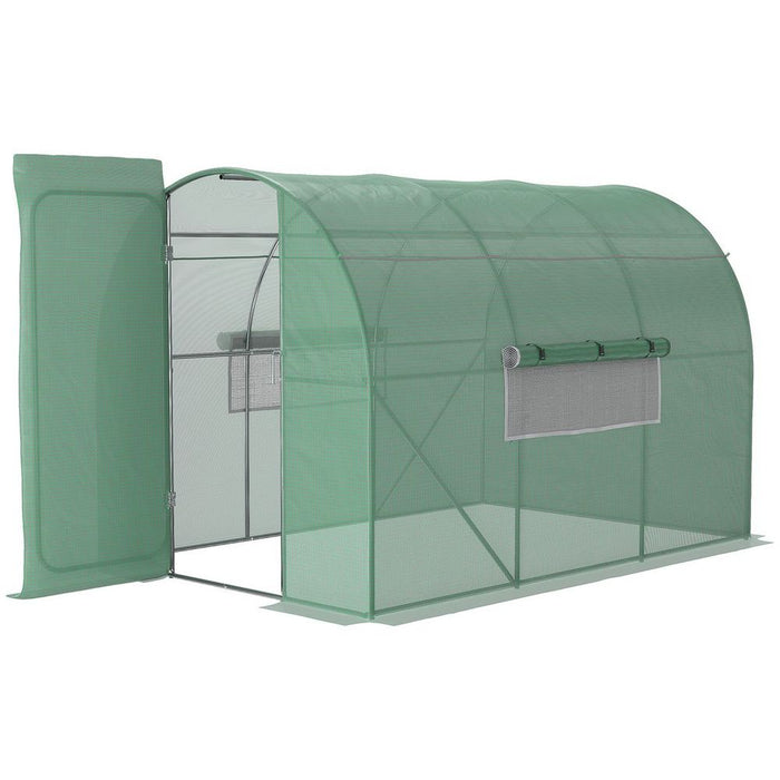 Outsunny 3x2M Walk-in Polytunnel Garden Greenhouse - High-Quality Steel Frame, Durable PE Cloth & Reinforced Design