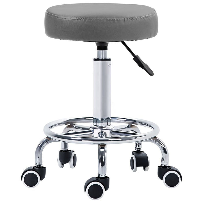 Vinsetto Round PU leather Salon Beautician Stool Adjustable Height, Grey