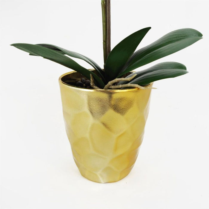 54cm Artificial Orchid Plant - Dark Pink Gold Pot