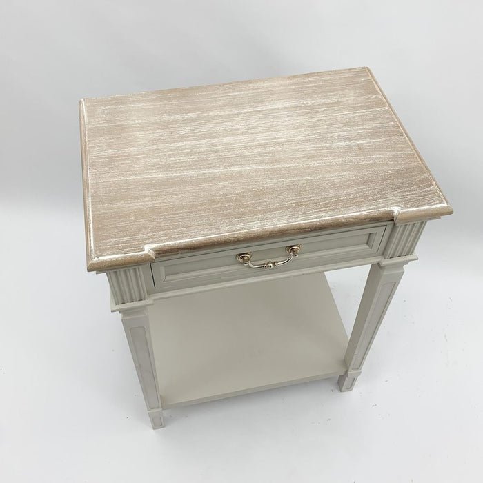 Premium Handcrafted Wooden Side Table - 1 Drawer, 78cm