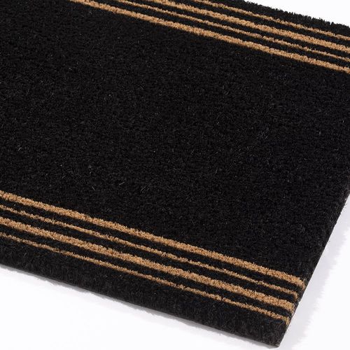 Astley 4 Stripes Latex Backed Coir 45x75cm Black Doormat