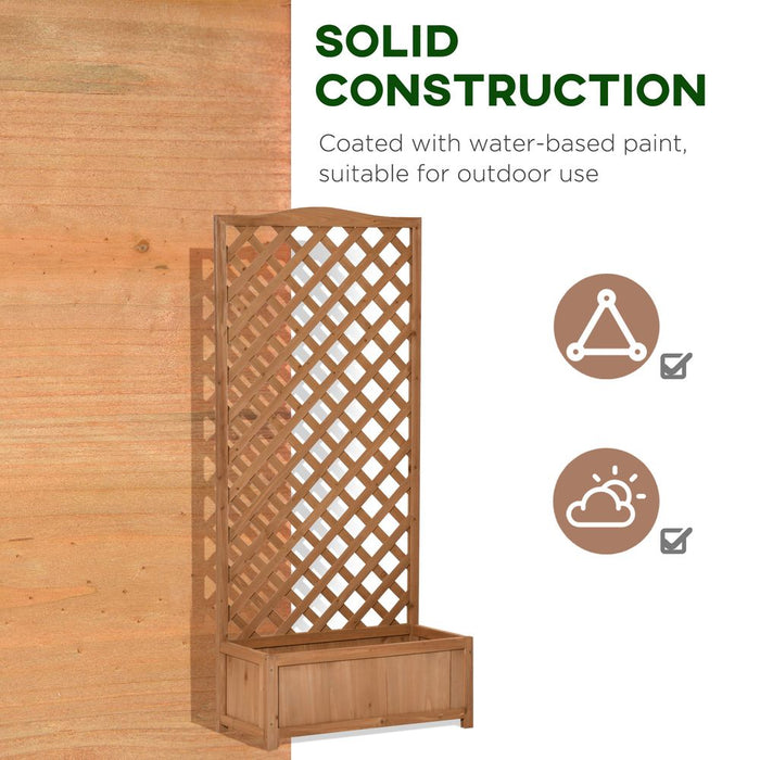 Premium 76x36x170cm Brown Wooden Planter Box with Trellis - High-Quality Garden Bed