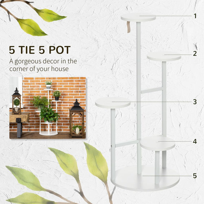 Premium 5 Tier Plant Stand: Flower Pot Holder Storage Organizer - Sturdy | Outsunny