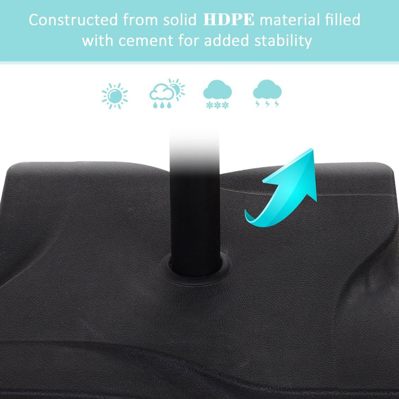 Thick Plastic & Cement Square Parasol Base - 20kg