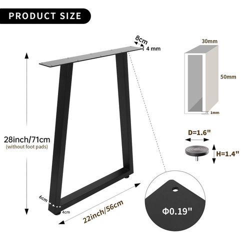 Dining Table Legs 28 Inch, Heavy Duty Metal Legs for Table, Dining Table Legs/Coffee Table Legs/Office Table Legs, Home DIY Furniture Legs, Set of 2