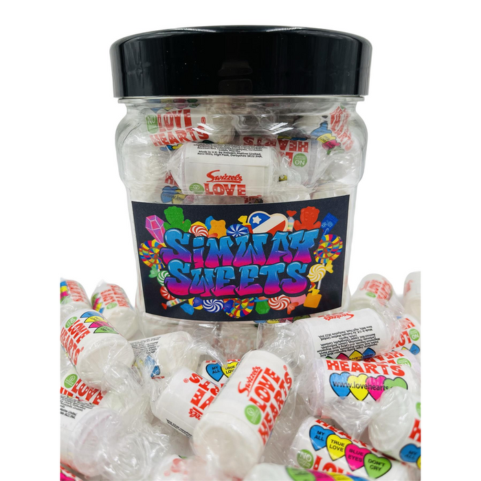 Love Heart Rolls x 50 - Sweet & Tangy Candy in a Jar