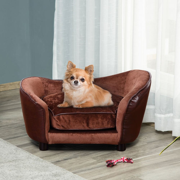 Premium PawHut Dog Sofa Chair - Comfortable & Stylish Design for Small Pets - Easy to Clean & Durable - Brown