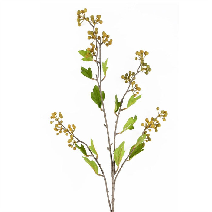 Pack of 6 x 90cm Artificial Yellow Berry Stem