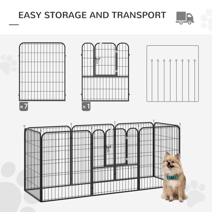 Portable Foldable Dog Rabbit Puppy Playpen - Metal Fence for Indoor/Outdoor Use - 4 Sizes Available