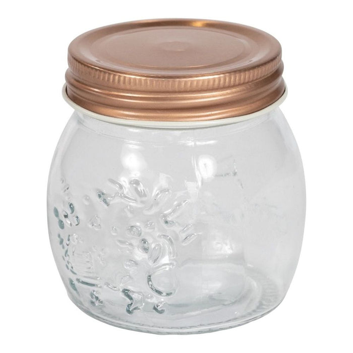 Kitchen Glass Storage Jar With Copper Lid - Small