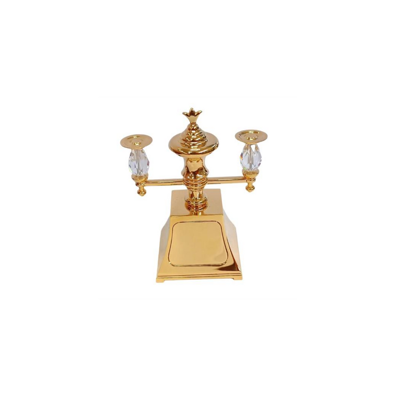 Miniature Clock Goldentone Plated Glass lamp IMP1024 - CLEARANCE NEEDS RE-BATTERY