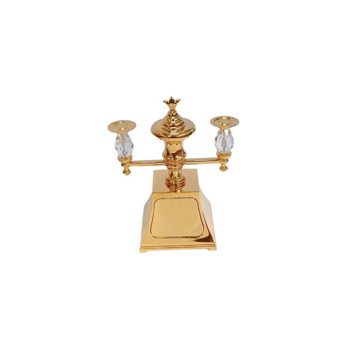Miniature Clock Goldentone Plated Glass lamp IMP1024 - CLEARANCE NEEDS RE-BATTERY