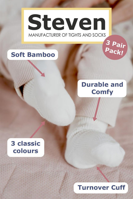 Steven - 3 PACK Baby Socks - Bamboo