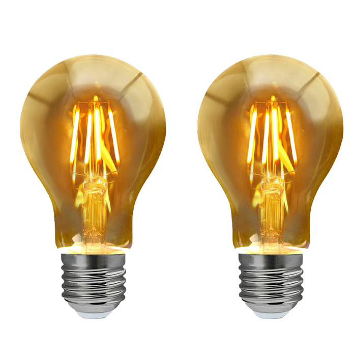 2 Pack E27,B22 LED Edison Dimmable Vintage Amber Glass Warm white 2700K, Cool white 6000K Light Bulbs