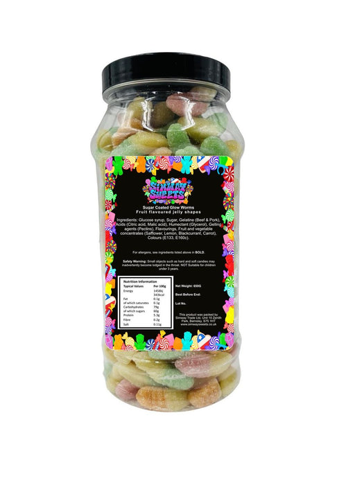 Fizzy Glow Worms - Retro Sweets Gift Jar: 700g of Deliciousness!