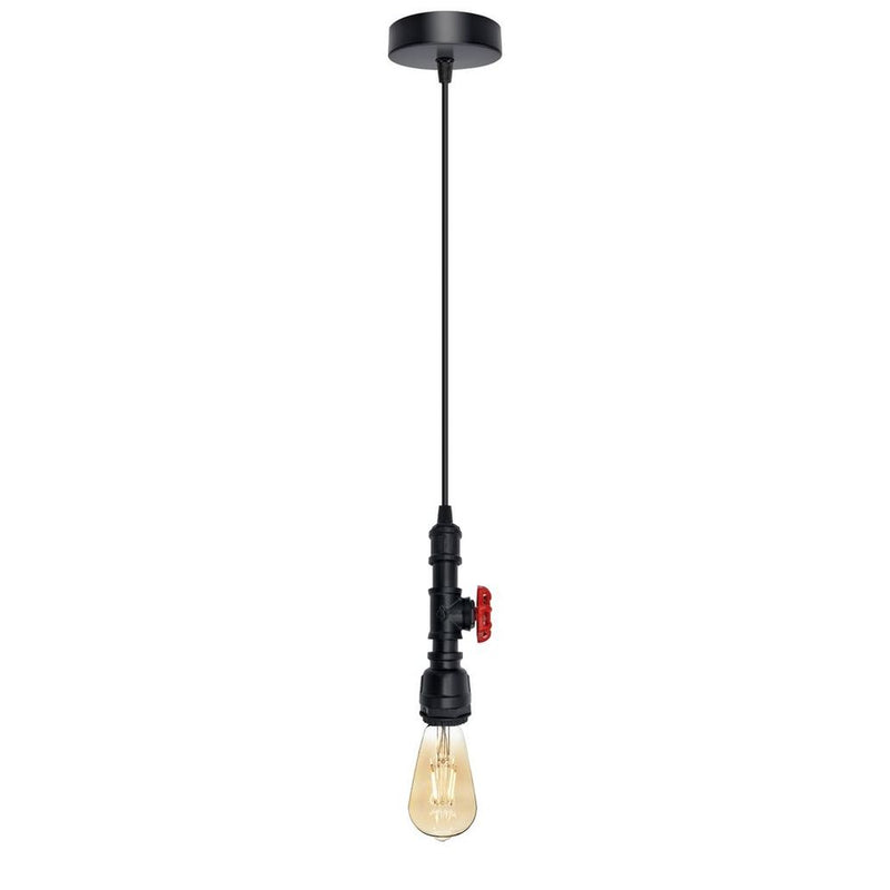 Vintage industrial metal pendant pipe light E27 fitting 95cm adjustable cable
