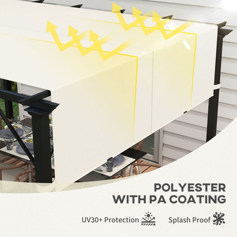 Outsunny Pergola Canopy Replacement - UV Protection, 4.9 x 1.2m, White