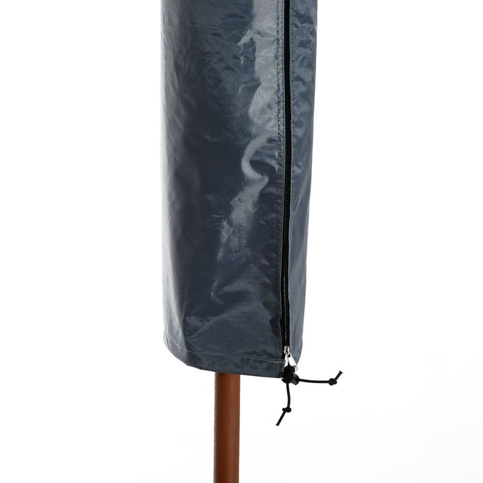 Garden Offset Umbrella Cover- Waterproof, Grey- Protects against Rain, Snow, Dirt- Side Zipper, Bottom Buckle