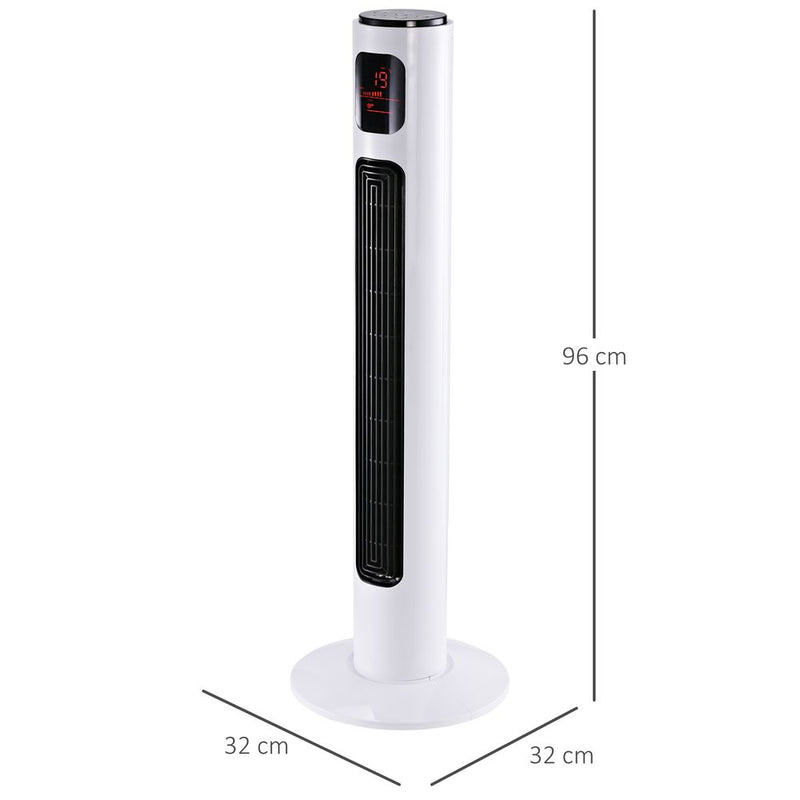 Ultimate Cooling Solution: Premium 32cm White Fan Tower, 96H cm. Enhance Comfort, Efficiency, and Style!