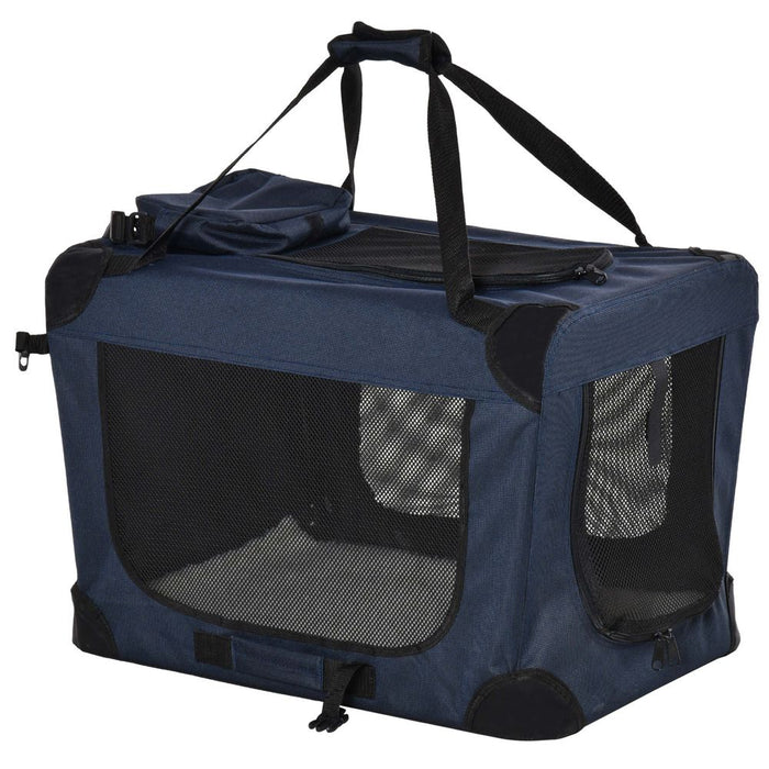 Foldable Pet Carrier Bag 60cm - Soft, Portable Cage for Cats & Puppies with Cushion & Storage