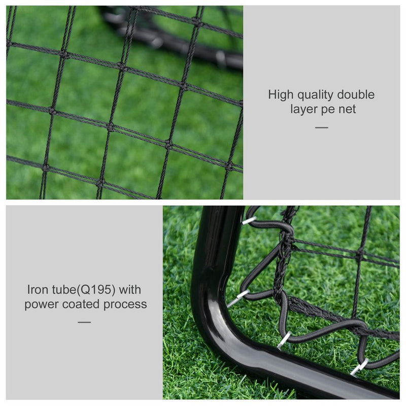 HOMCOM Adjustable Angle Rebounder Training Set with All Weather Double Layer Net