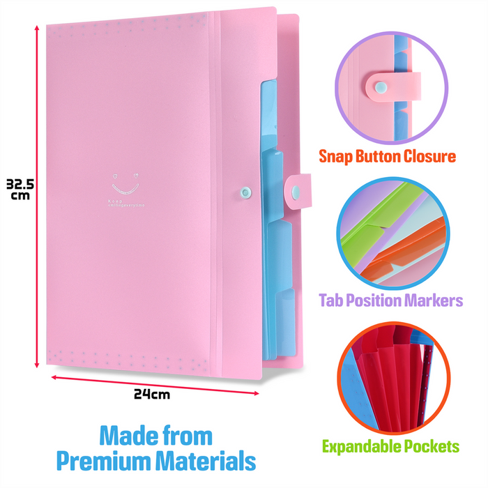 ASAB Colorful Plastic File Organizers - Pack of 4 - Waterproof, Tear-Resistant - Perfect for Home, Office & School