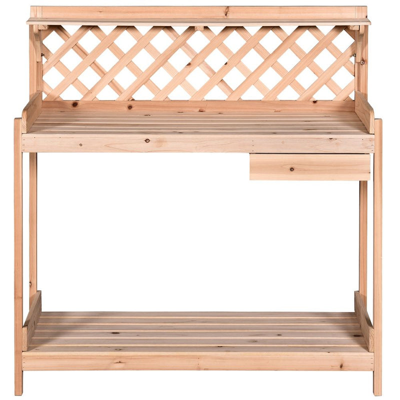 Fir Wood Outdoor Potting Table: Spacious, Storage, Durable. Perfect for Garden, Greenhouse. Tools Included.