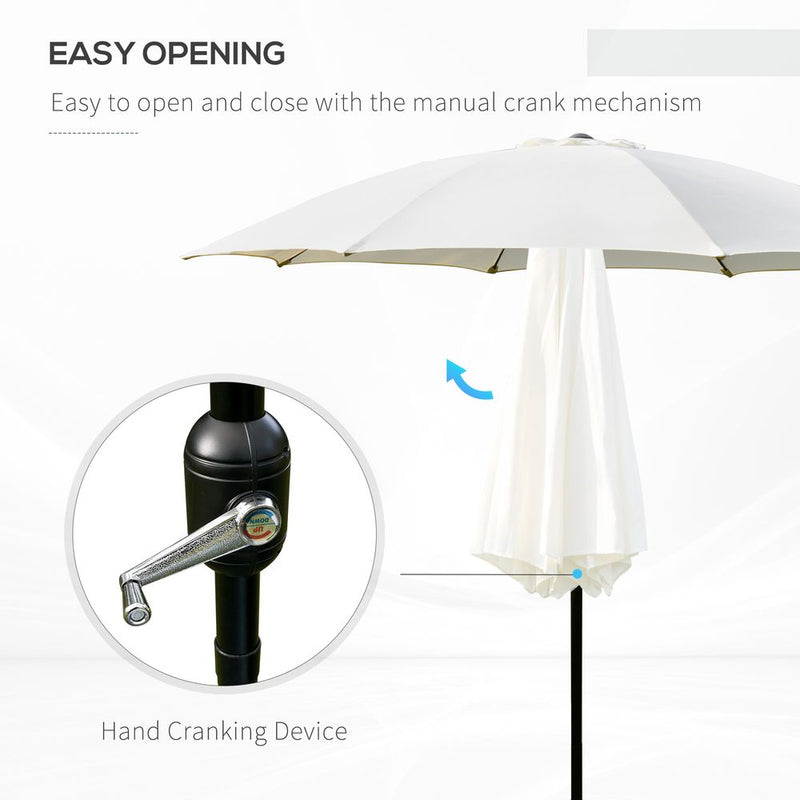 Premium Outsunny 2.6M Umbrella - Cream White, High Quality, Reliable, Durable, Stylish Design