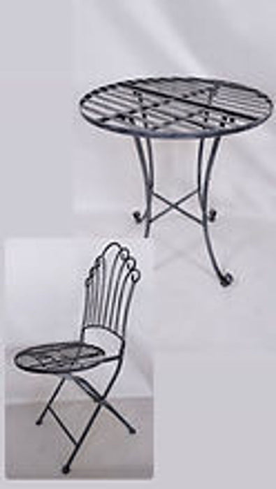 PREMIUM ANTIQUE GREY METAL BISTRO SET