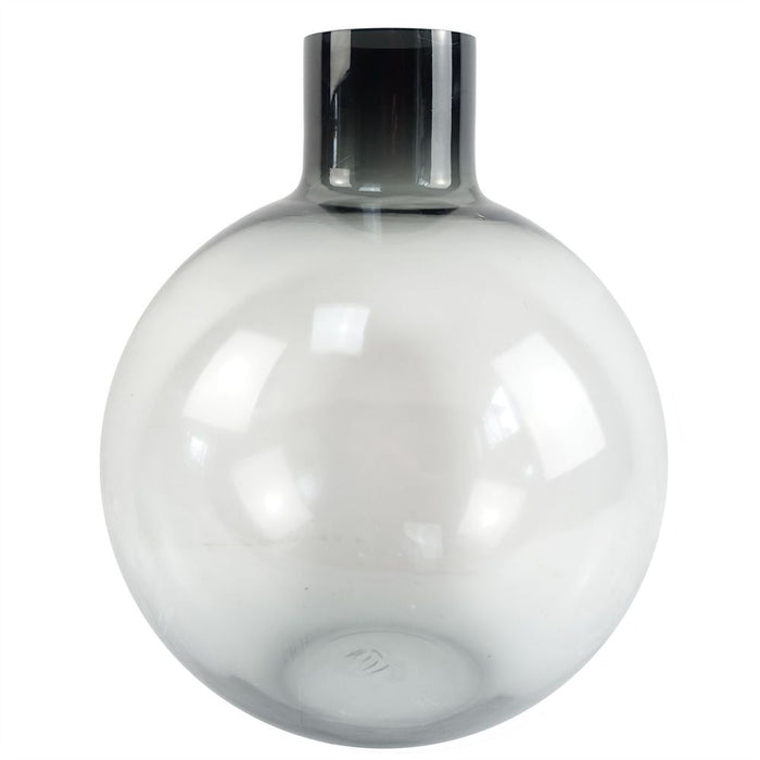 40cm Grey Smoke Glass Vase - Extra Large High-Quality Bottle Vase for Real & Artificial Flowers