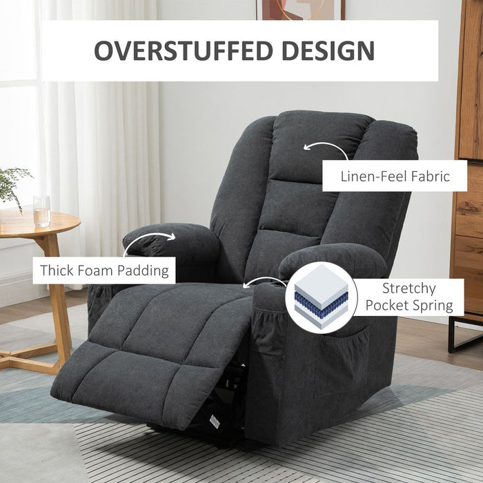 Grey Riser & Recliner Chair w/ Remote - Lift Chair for Elderly, Comfortable & Sturdy - Oversized Design, Easy-to-Use